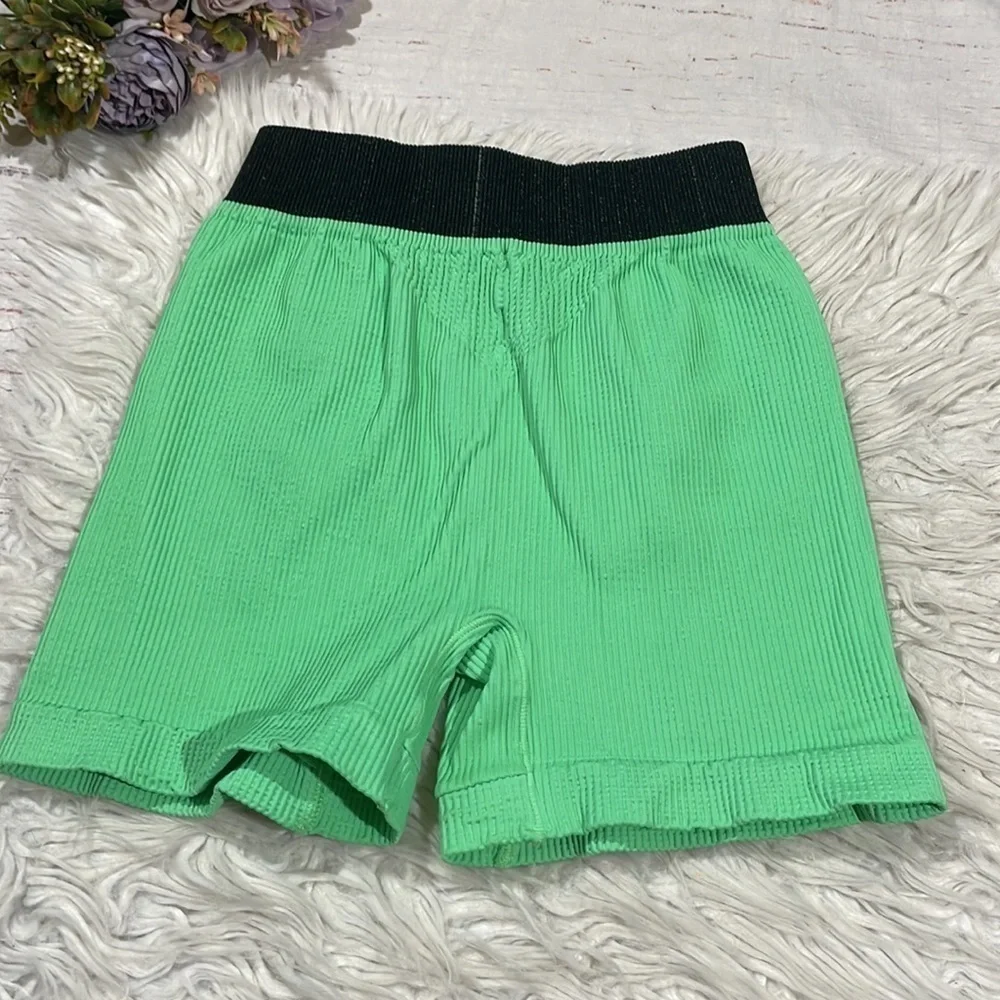 NWT Free People Prajna Fresh Cut High Rise Ribbed Seamless Shorts
